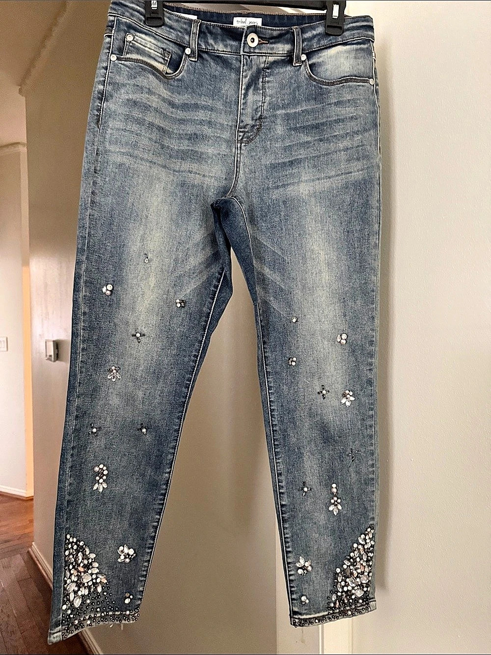 Tribal Jeans embellished ankle jeans Blue Waist 10 Like